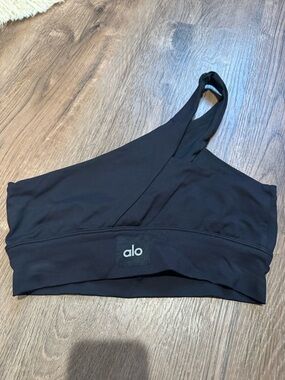 ALO Yoga Black One-Shoulder Sports Bra